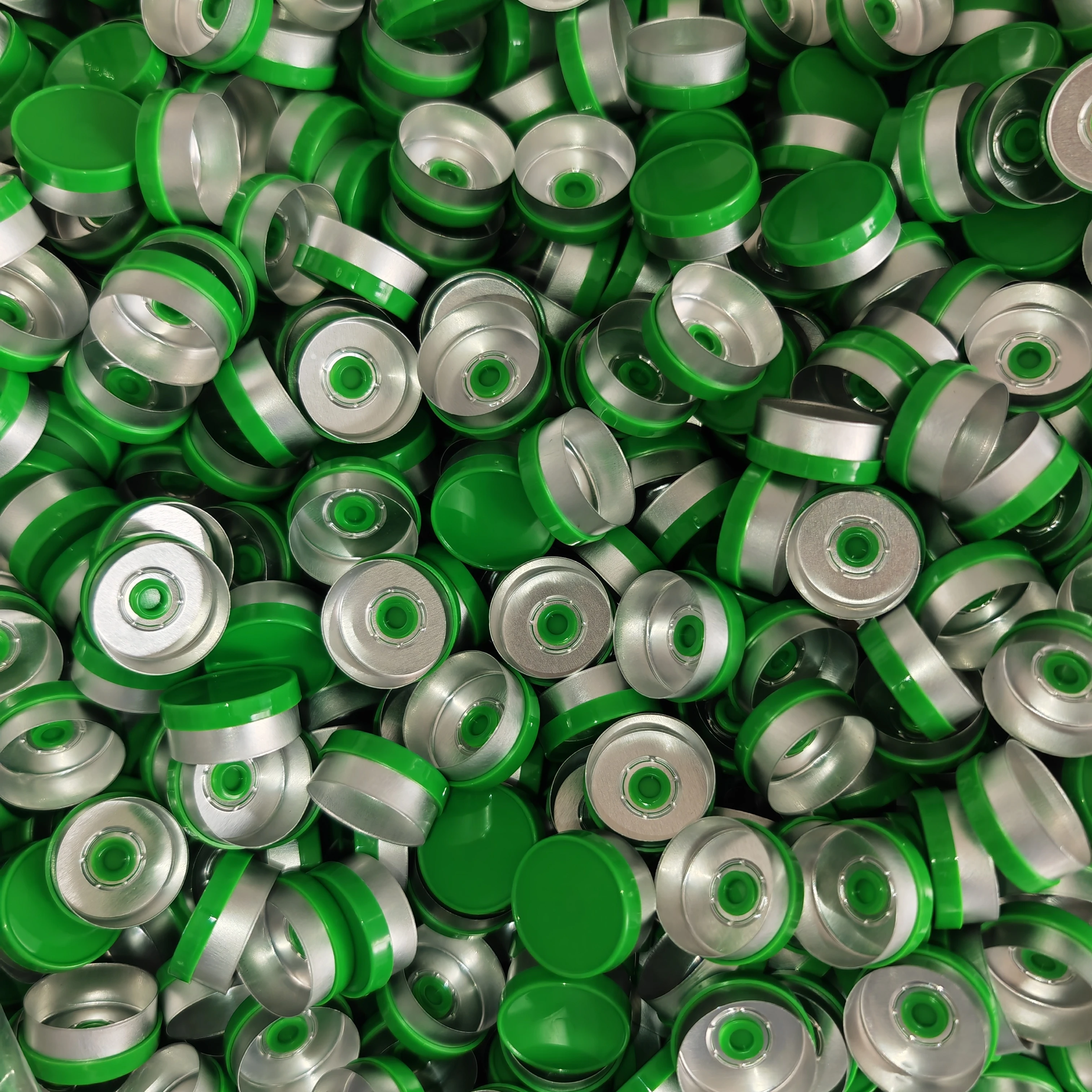 20mm plastic and aluminium cap,200pcs/lot!Dark Green Colored plastic Cap, pharmaceutical caps,plastic tops for crimp glass vial