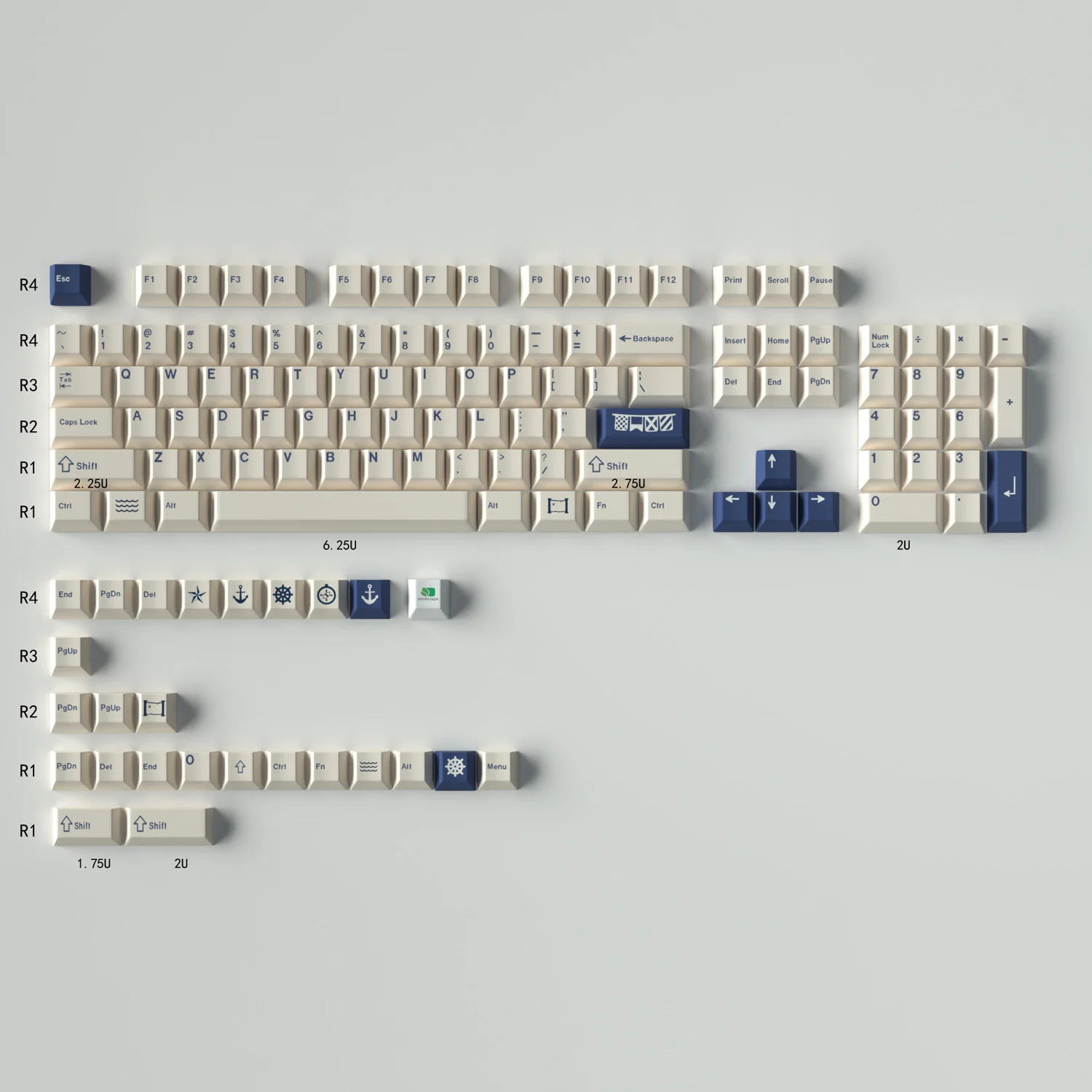 

GMK Seafare Navigator Keycap Factory Height PBT Thermal Sublimation Large Set of Mechanical Keycap 68/104