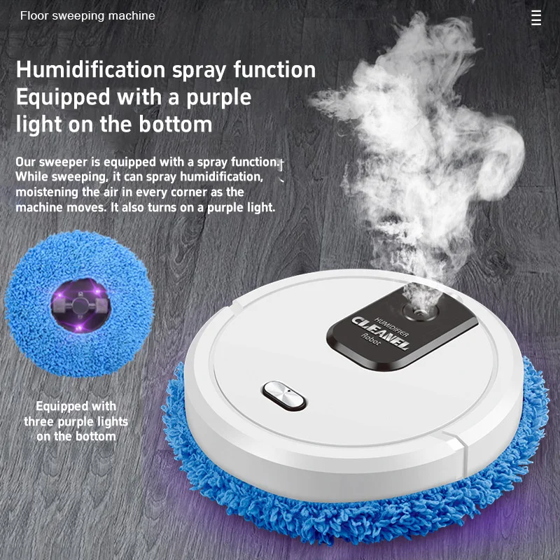 

Бытовая зарядная машина для подметания и перетаскивания, интеллектуальный спрей для увлажнения, фиолетовая лампа, машина для сухой и влажной уборки