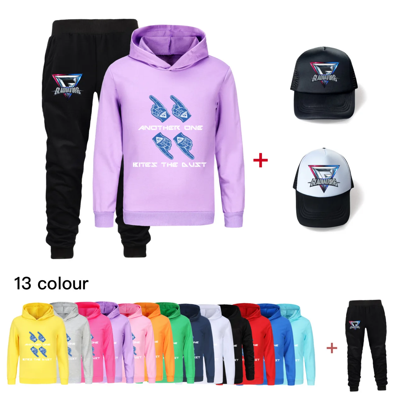 

Kids gladiators Clothing Set Autumn Boys Girl Hoodie Tracksuit Hooded T-Shirt Suit Children Sweatshirt+hat5125