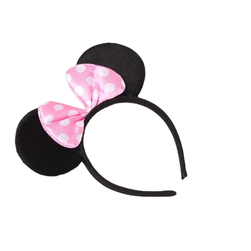 Adult Kids Minnie Mouse Ears Headband Girls Birthday Party Sequin Dot Bows Accessories Headwear Children's Headwear Hair Band