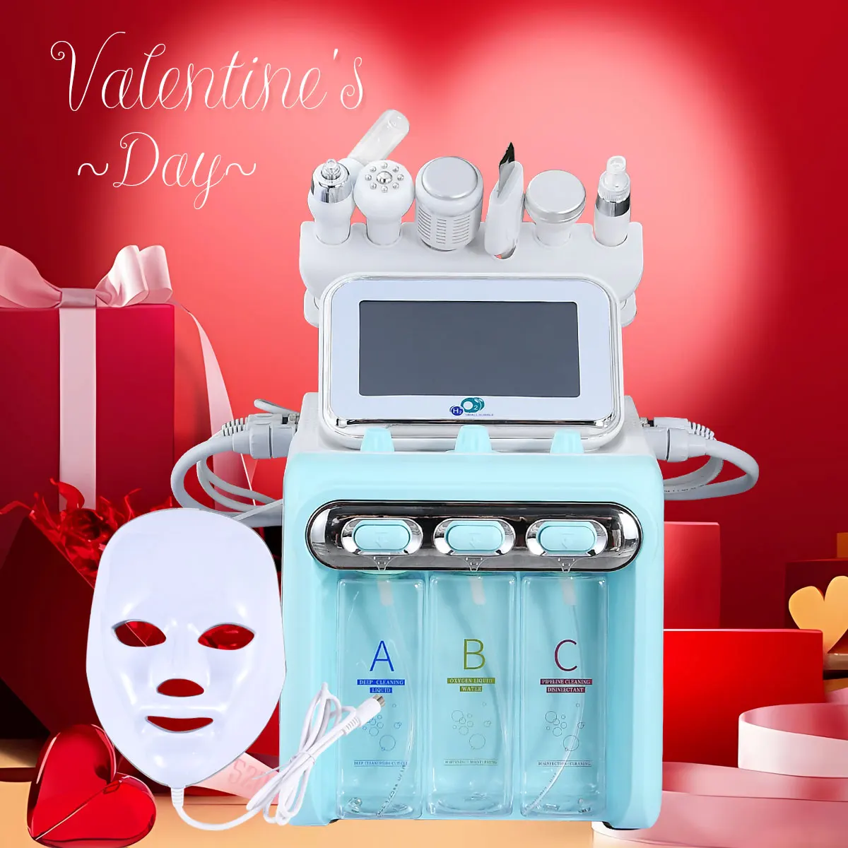 Macchina Hydra per il viso con idropulitrice per ossigeno 7 in 1