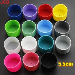 JCD 17 Colors 5.5cm Silicone Cup Bottom Cover 55MM Bottle Cover Cup Heat Insulation Bottom Cover Anti Slip Bottle Sleeve Sheath