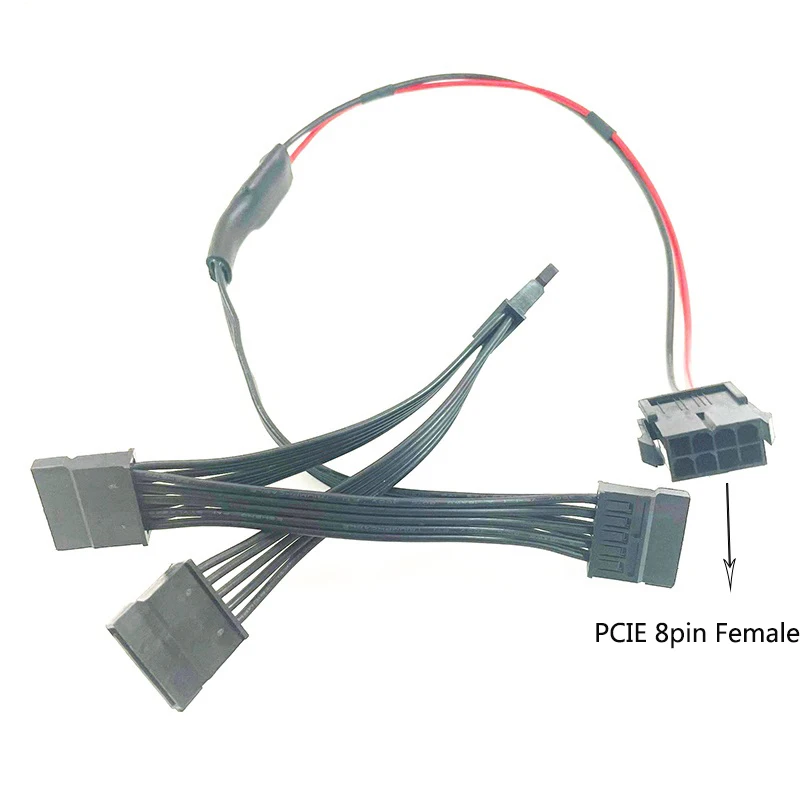 PCI-E 6pin Female 12V to SATA HDD / IDE Power Supply Cable Graphic Card PCIE 8pin 12V to SATA/IDE Cable DC 5.5*2.5  to 12V SATA