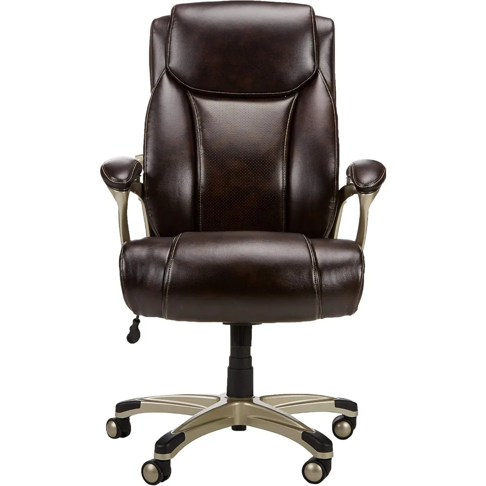 Altura ajustável e Tilt Game Chair, cadeira especial Omputer Desk com apoio lombar, poltrona de computador, marrom com acabamento em estanho