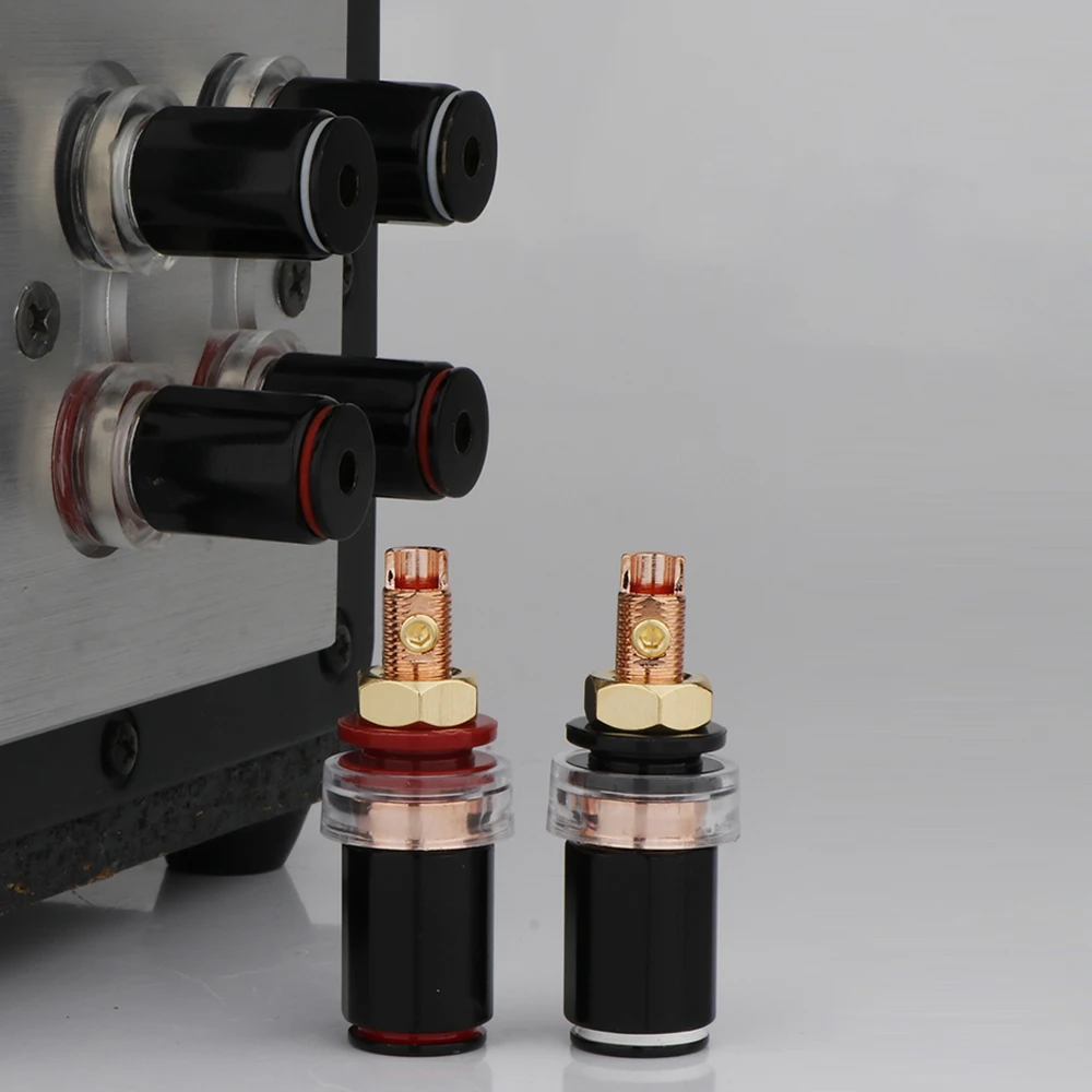 4 Stuks Koperen Binding Post 4Mm Bananenstekker Aansluiting Hi-End Binding Post Versterker Luidspreker Audio Connector Terminal
