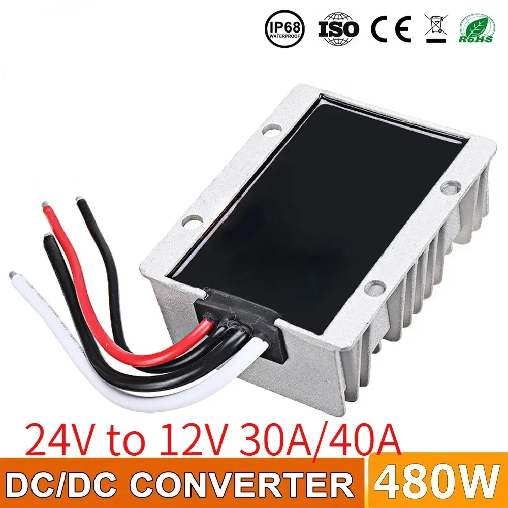 

High Efficiency 24V TO 12V 40A 30A Step Down Power DC DC Converter Buck Voltage Regulator Waterproof Car Power Supply Stabilizer