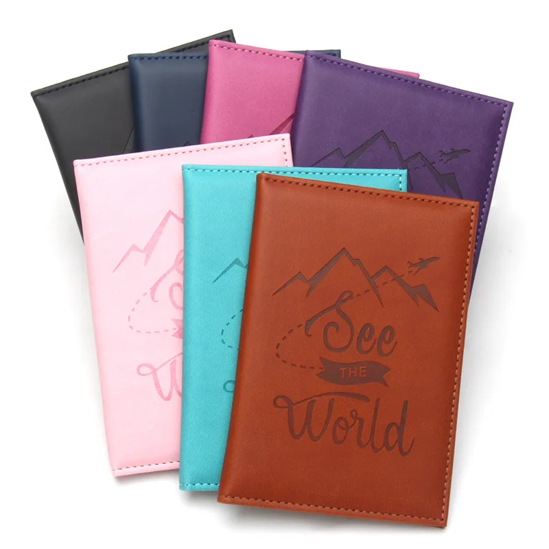 

See The World Print Pu Passport Holder Snow Mountain Passport Covers Lightweight Passport Case Id Holder Travel Accessories