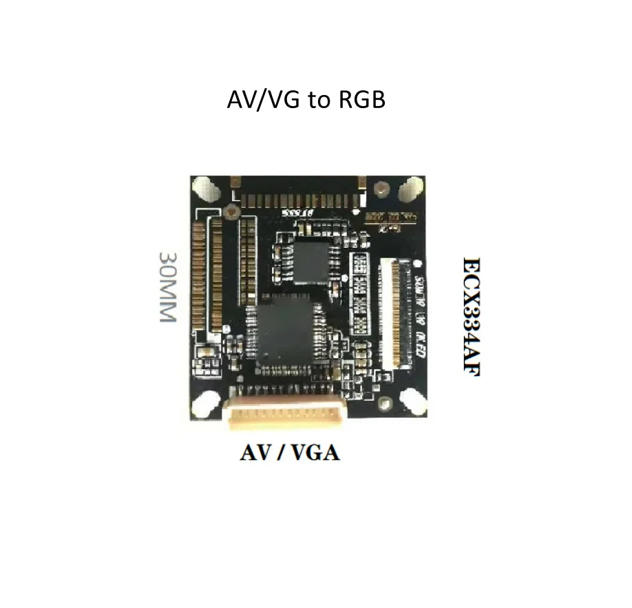 Micro Display OLED Driver Board, ECX334AF Driver Board, AV, VGA para RGB Driver Board, 0,39"