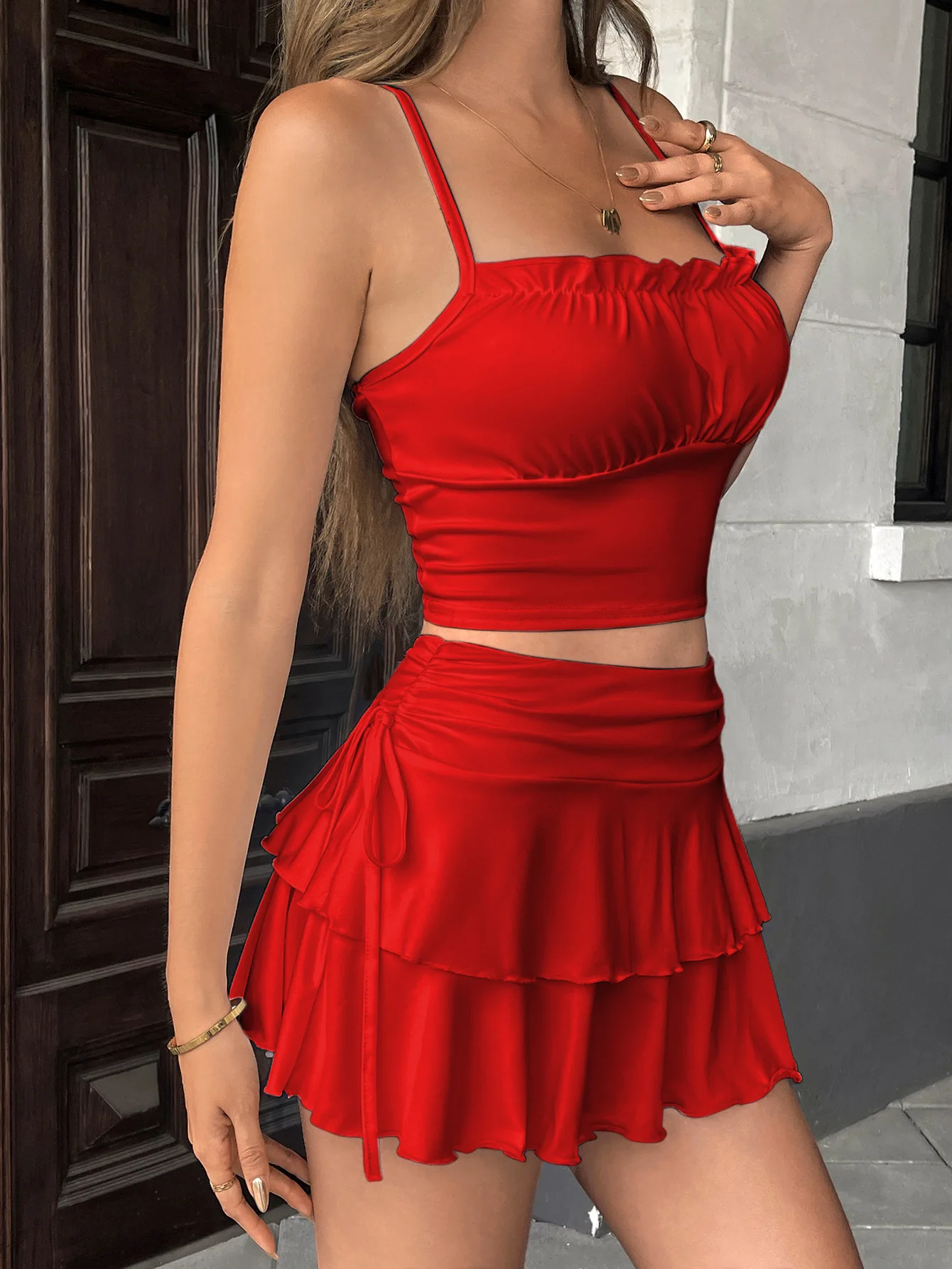 الملابس النسائية مزاجه التنقل عالية الملمس عارضة تنوعا تنورة الصيف الراقية الشعور تنورة