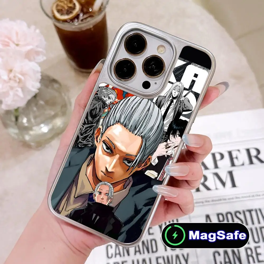 

Чехол для мобильного телефона Sakamoto Taro для iPhone 17, 16, 15, 14, 13, 12, 11 Air Pro Max Plus Magsafe с серебряным покрытием, красочный чехол
