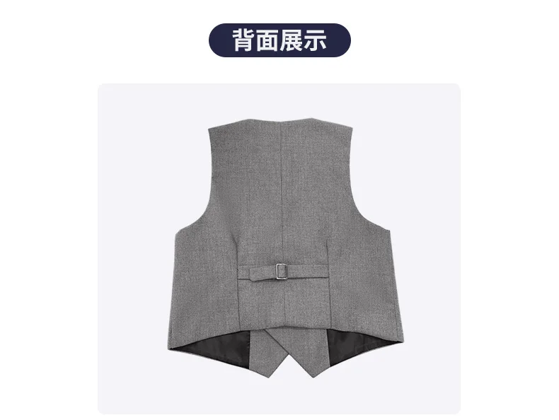 Kids Formal Suit Vest Student School Performance Stage Clothes Gray Blue Black Children Blazer Double Breasted Vest Size 100-180