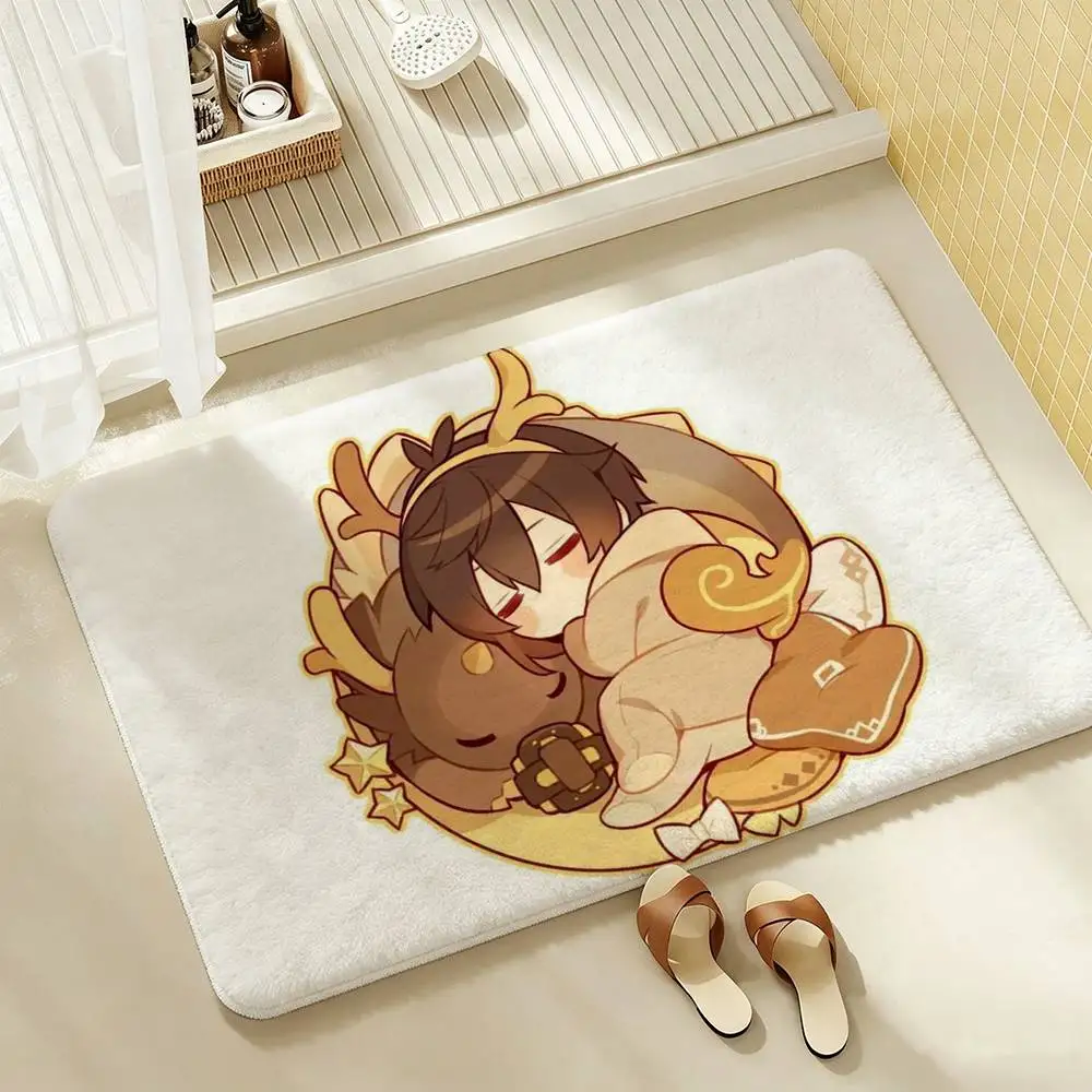 Zhongli  Shower Room Absorbent Small Floor Mat Soft Comfortable Decorative Foot Mat