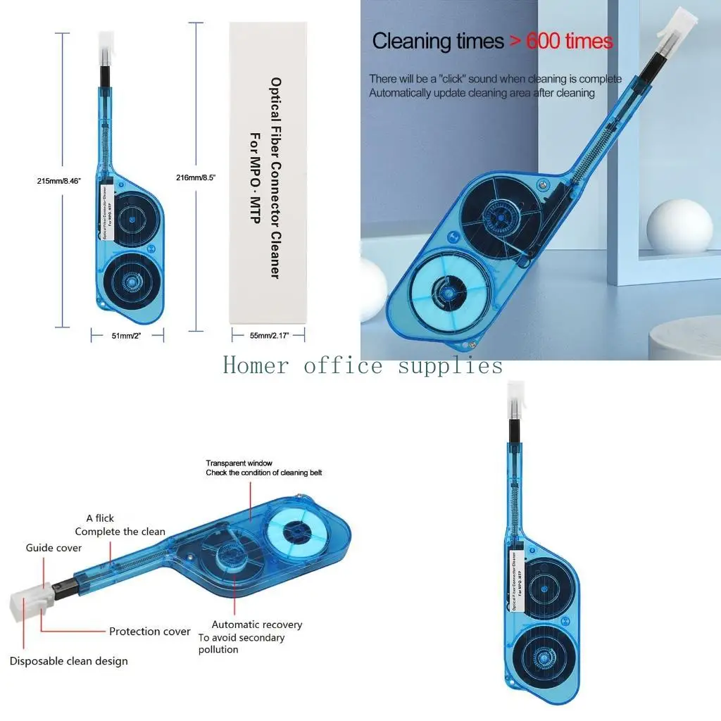 

K43B Fiber End Face Cleaning Pen Fiber Tools Cleaner Fiber Wiping Pen Pigtail Cleaner Tool for Mpo Mtp Inserts