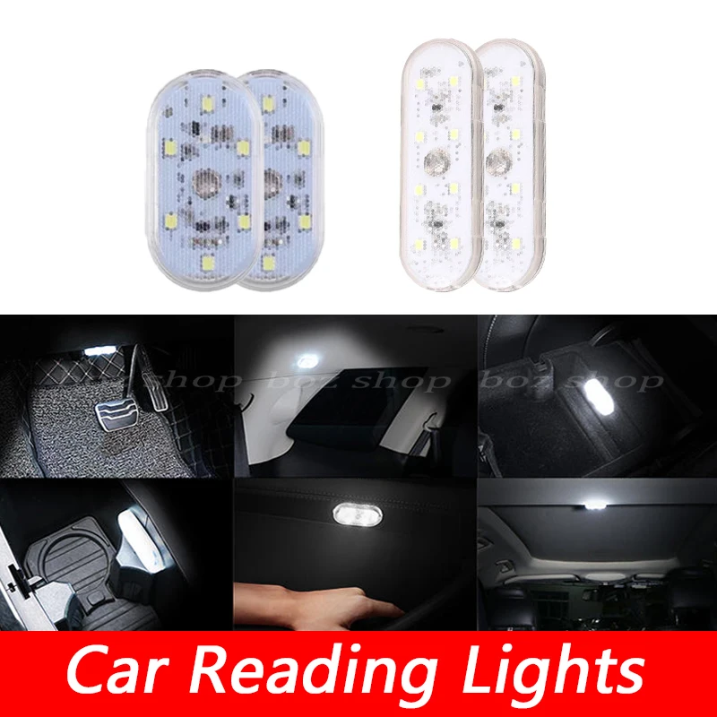 Car Roof LED Lights Mini Wireless Car Interior Lighting Auto Roof Ceiling Reading Lamp For Trunk Storage Box Refit  Accessories