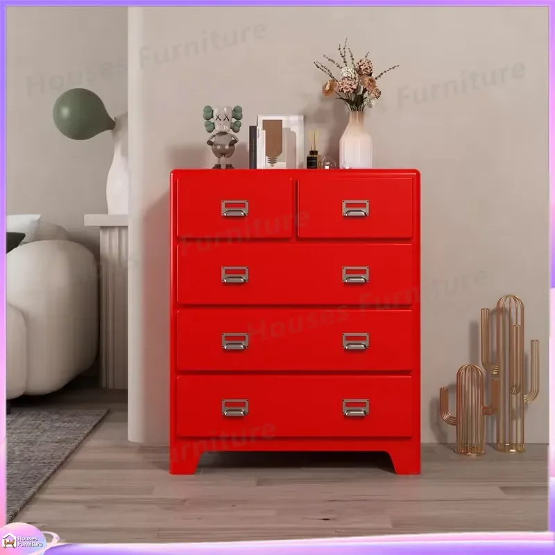 Vintage 5 Drawer Metal Shoe Cabinet Storage Organizer Entryway Hallway Console Table Buffet Sideboard for Home Office Coffee