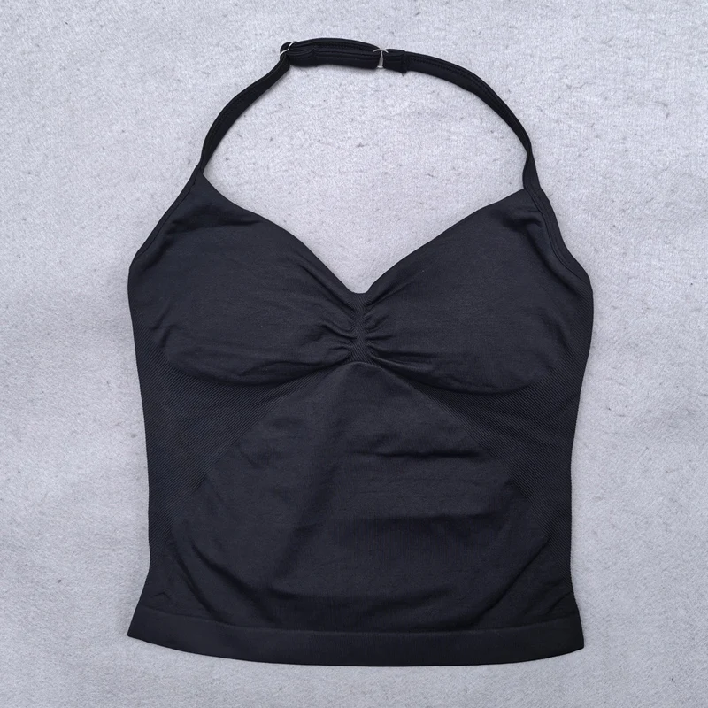 Verstellbares Sport-Träger-Top für Damen, rückenfrei, mit integriertem BH, Yoga-Kleidung, ärmellose Hemden, Workout-Outfits, Tank-Top – Detail 9