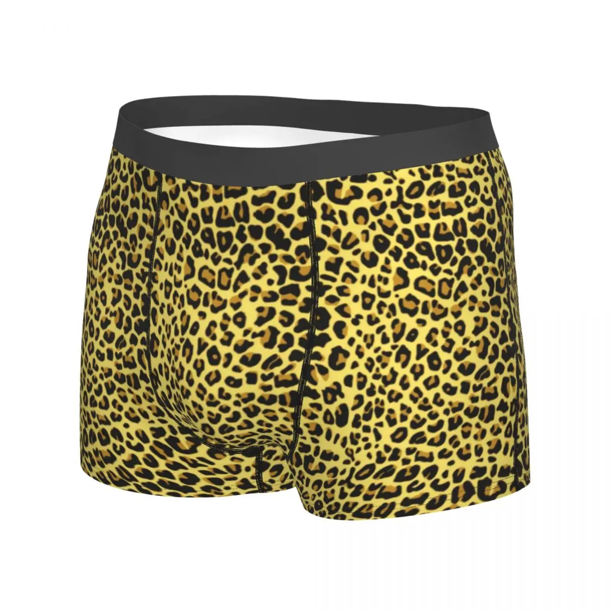 Leopard Print Animal Underwear Brown Spots 3D Pouch High Quality Boxer Shorts Shorts Briefs Elastic Men Panties Plus Size