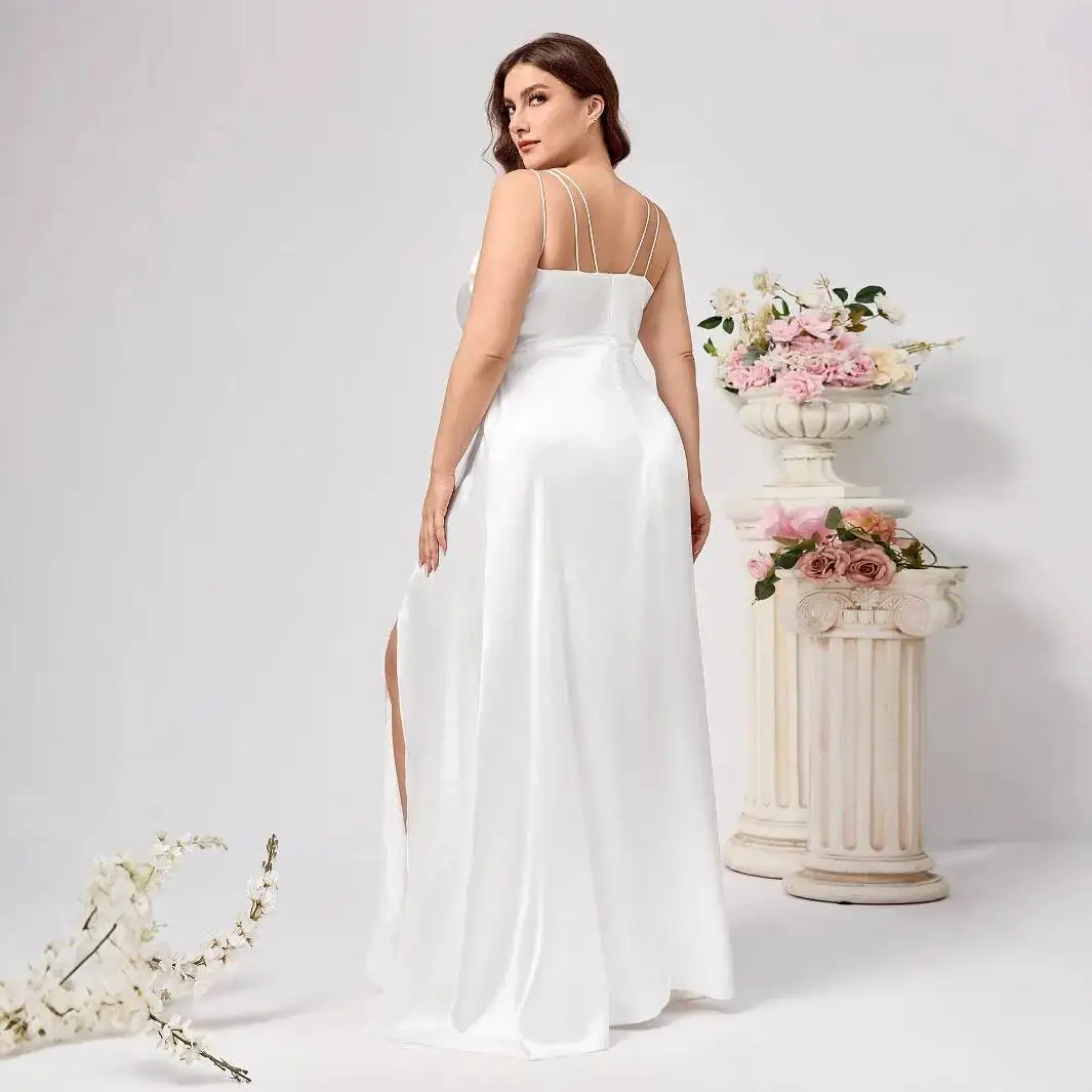 

Party Large Size Dress, Slit, Hot Selling Light Wedding Dress, 2025 Sparkling Evening Dress Party Summer Elegantes Casual Y2k