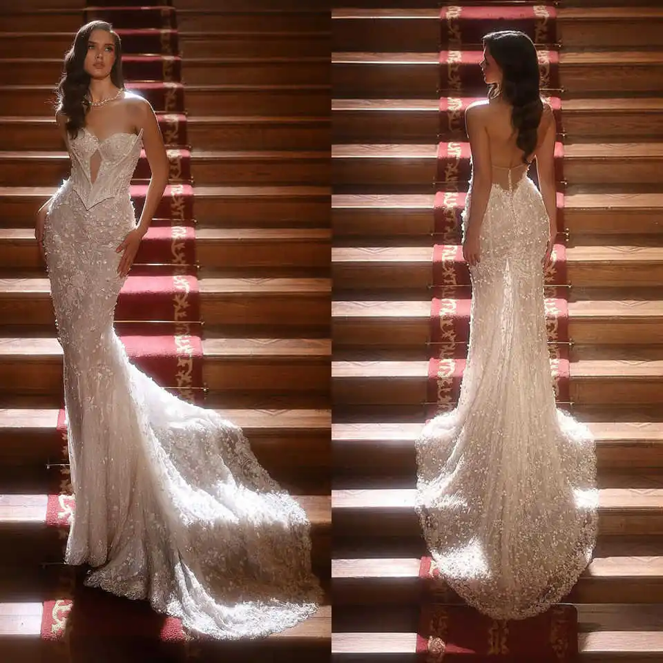 

Tulle Evening Dress Illusion Neckline Appliques Wedding Dresses Vintage Bridal Gowns Robe De Mariage Sheath Sheer Back Vestido