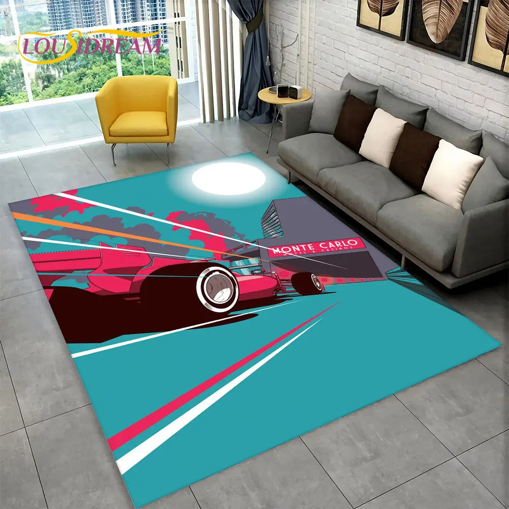 ثلاثية الأبعاد سباق السيارات منطقة البساط كبيرة ، السجاد البساط للمنزل غرفة المعيشة غرفة نوم أريكة ممسحة ديكور ، طفل بالي المطبخ عدم الانزلاق الطابق وسادة حصيرة