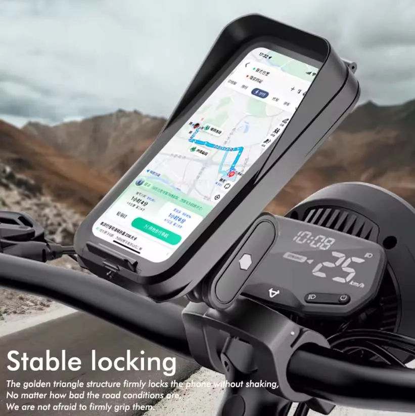 방수 오토바이 전화 마운트 - iPhone/Android GPS 네비게이션용 USB 충전 기능이 있는 충전식 전기 자전거 홀더
