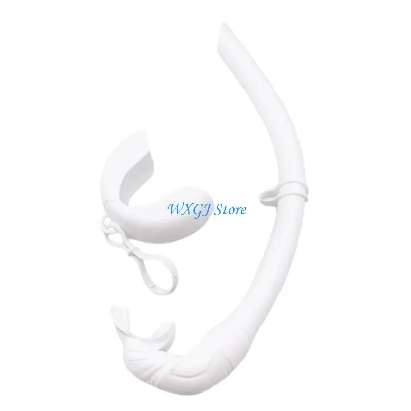 37JE Rolls Up Silicone Snorkel Swimming Snorkel with Hanging Buckles for Scubas Diving, Spearfishing, Freediving, Snorkeling