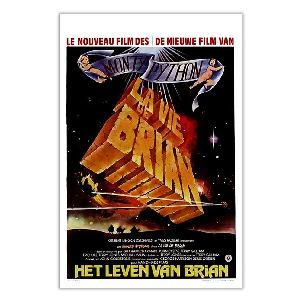 V2500 Monty Python's Life of Brian (5) Vintage Classic Movie Wall Silk Cloth HD Poster Art Home Decoration Gift