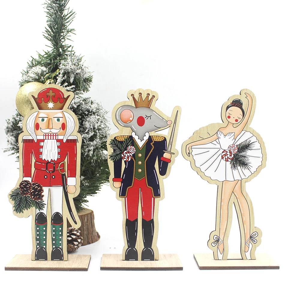 

1PC Nutcracker Mouse King Christmas Wooden Ornaments Christmas Party Decoration For Home Navidad New Year Decor Kid Gifts Toys