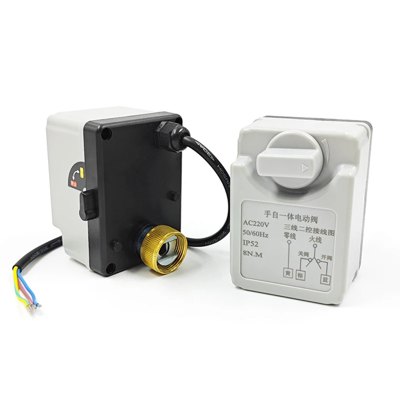 1-1/4-Zoll-Messing-Elektrokugelhahn mit manuellem Schalter, 3-Draht-2-Wege-Steuerung, elektrischer motorisierter Zweiwege-Kugelhahn, Innengewinde, 220V 24 – Detail 18