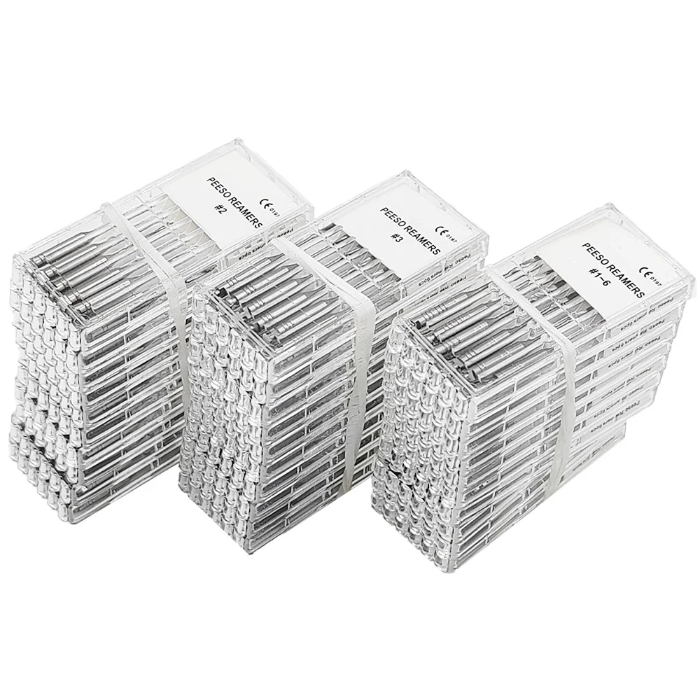 AG 5Box Dental Engine Use Endodontic Peeso Reamers Drill Glidden Rotary 28mm/32mm #1-6 Stainless Steel Endo Files Dentist
