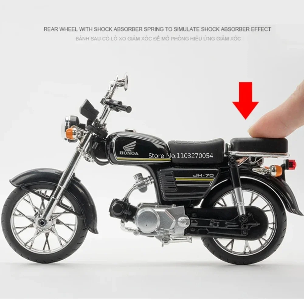 1/10 Honda JiaLing JH-70 Alloy Motorcycle Model Car Toy Diecast Simulation Metal Retro Street Sport Classic Motorbike Collection