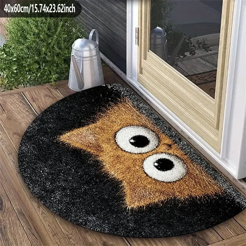 Half Moon Indoor Door Mat Water Absorbent Stain Resistant Non Slip Easy Care Rug For Bathroom Entryway Bedroom Cozy Home Gift