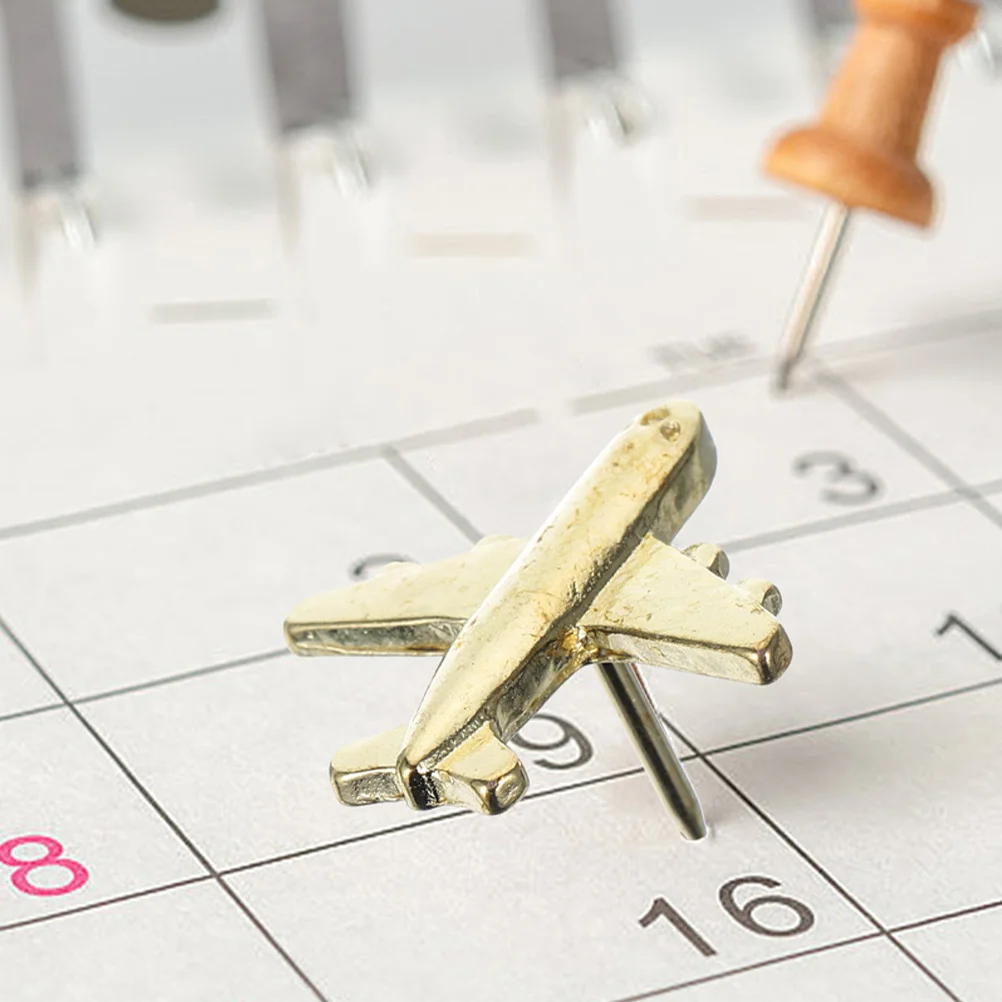 

24pcs Metal Airplane Push Pins Decorative Thumb Tacks For Cork Board Bulletin Map Wall Hanging Office Home School Use Unique