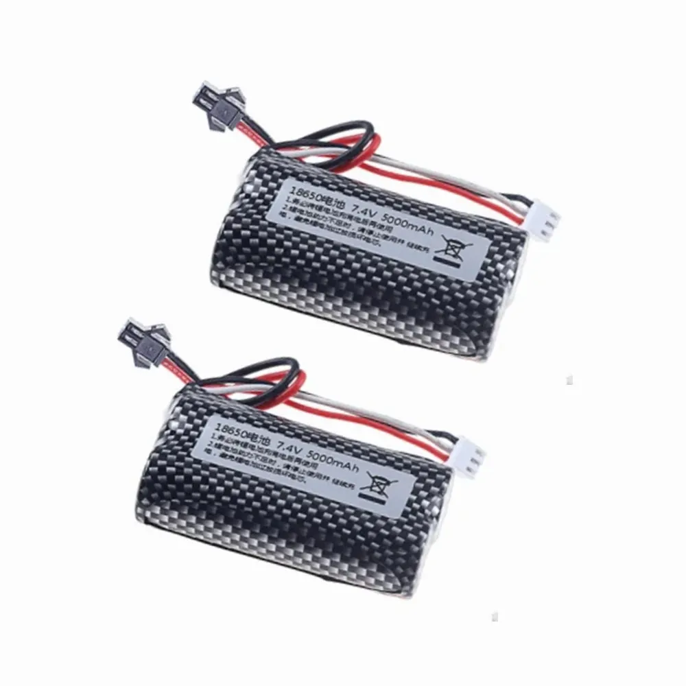 7.4V 18650 5000mah Battery for WPL MN99S D90 U12A S033g Q1 H101 SM 7.4V Battery Rc Boats Cars Tanks Drones Parts