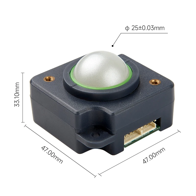 Módulo de Trackball óptico de resina de 25MM para teclado Industrial de ratón de bola rodante de ultrasonido B médico