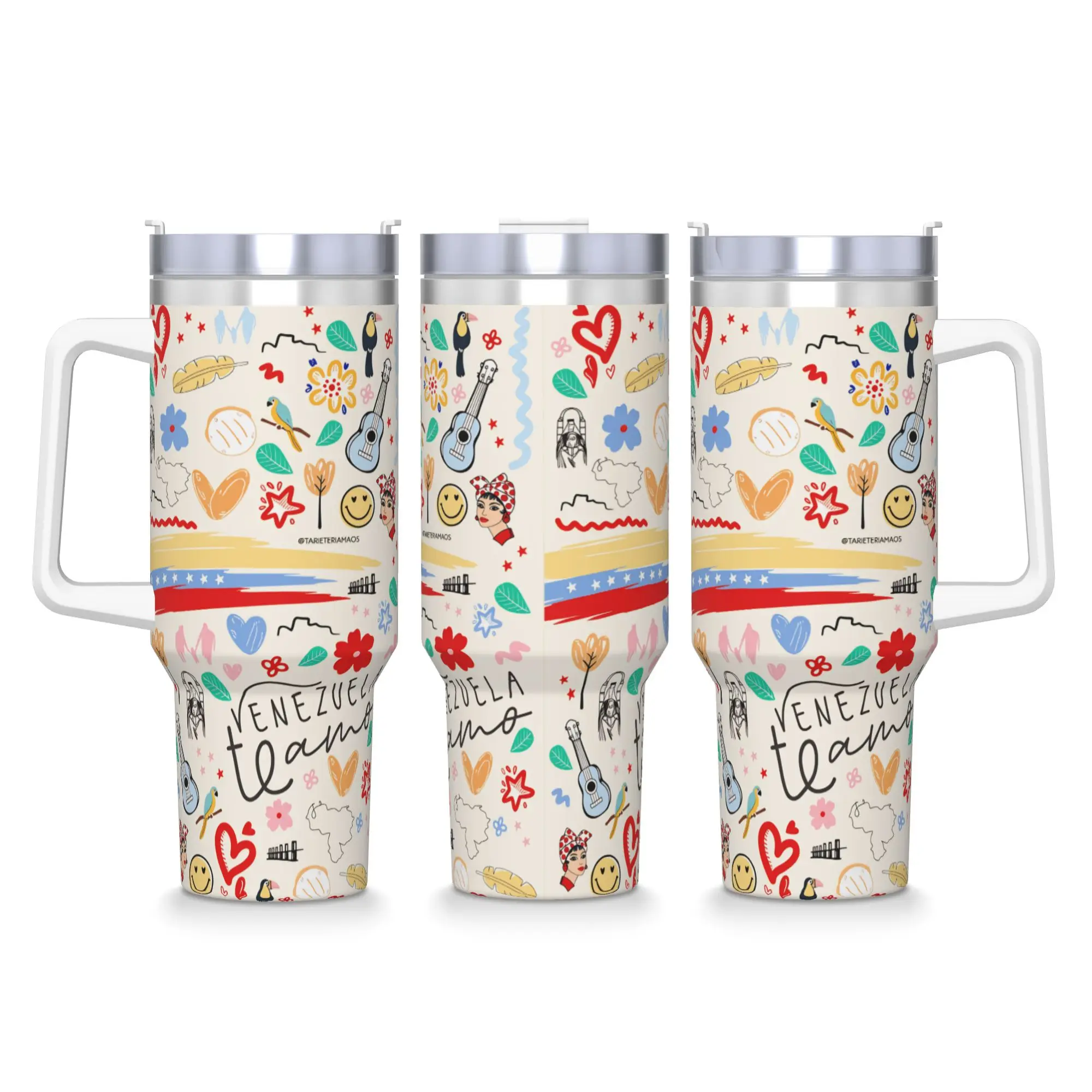 Stainless Steel Tumbler Aesthetic Art Venezuela Thermal Cups  Portable Cold Drink Mugs Cup Driving Graphic Water Bottle