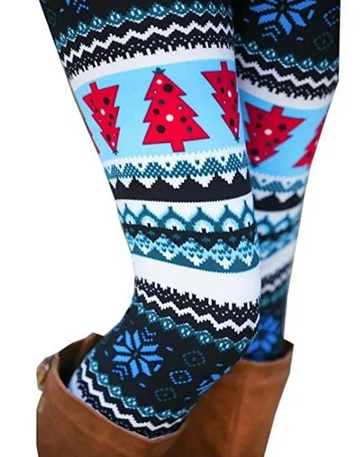

Fashion High Waist Long Pants Winter Warm Pants Ladies Christmas Party Clothes Women's Trousers Women Christmas Print Leggings