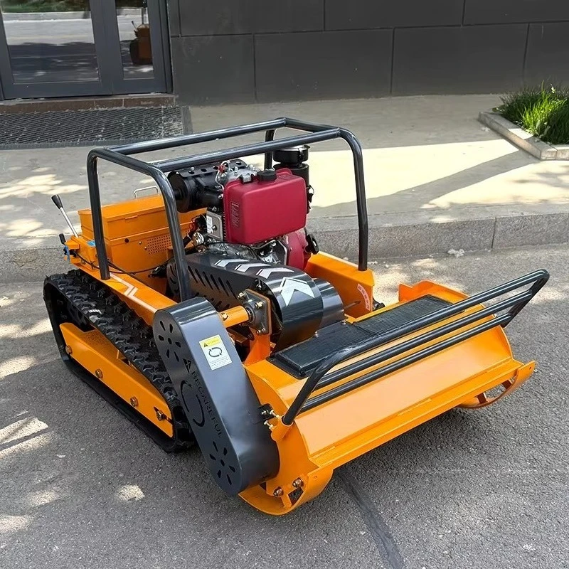 Cordless Flail Mower 48v Remote Controlled Tracked Mulcher Multifunctional Grass Mower with Battery