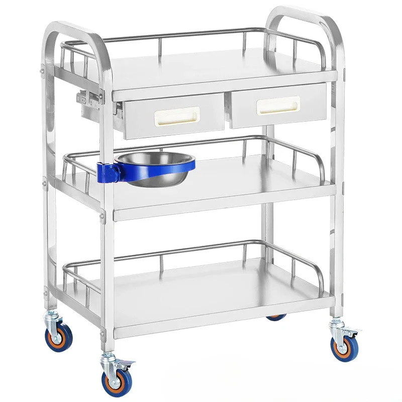 

Medical cart, stainless steel treatment cart, medical equipment cart, surgical instrument, beauty salon, mobile storage rack