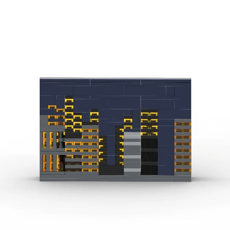MOC المعمارية عرض الشارع سلسلة النهار والليل المناظر الطبيعية الحضرية أفق اللبنات نموذج DIY بها بنفسك ألعاب أطفال هدية عيد ميلاد