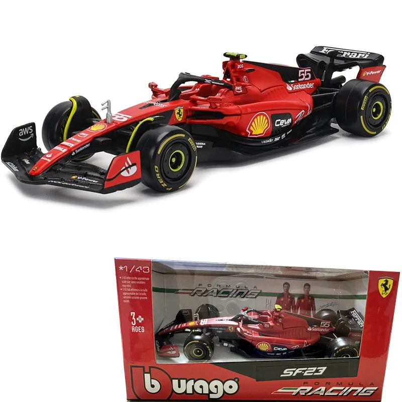 Bburago 2023 1/43 SF23#55 Sainz Racing Model Car for F1 Scuderia Ferrari #16 Leclerc Alloy Die Cast Model Car Collection Gift