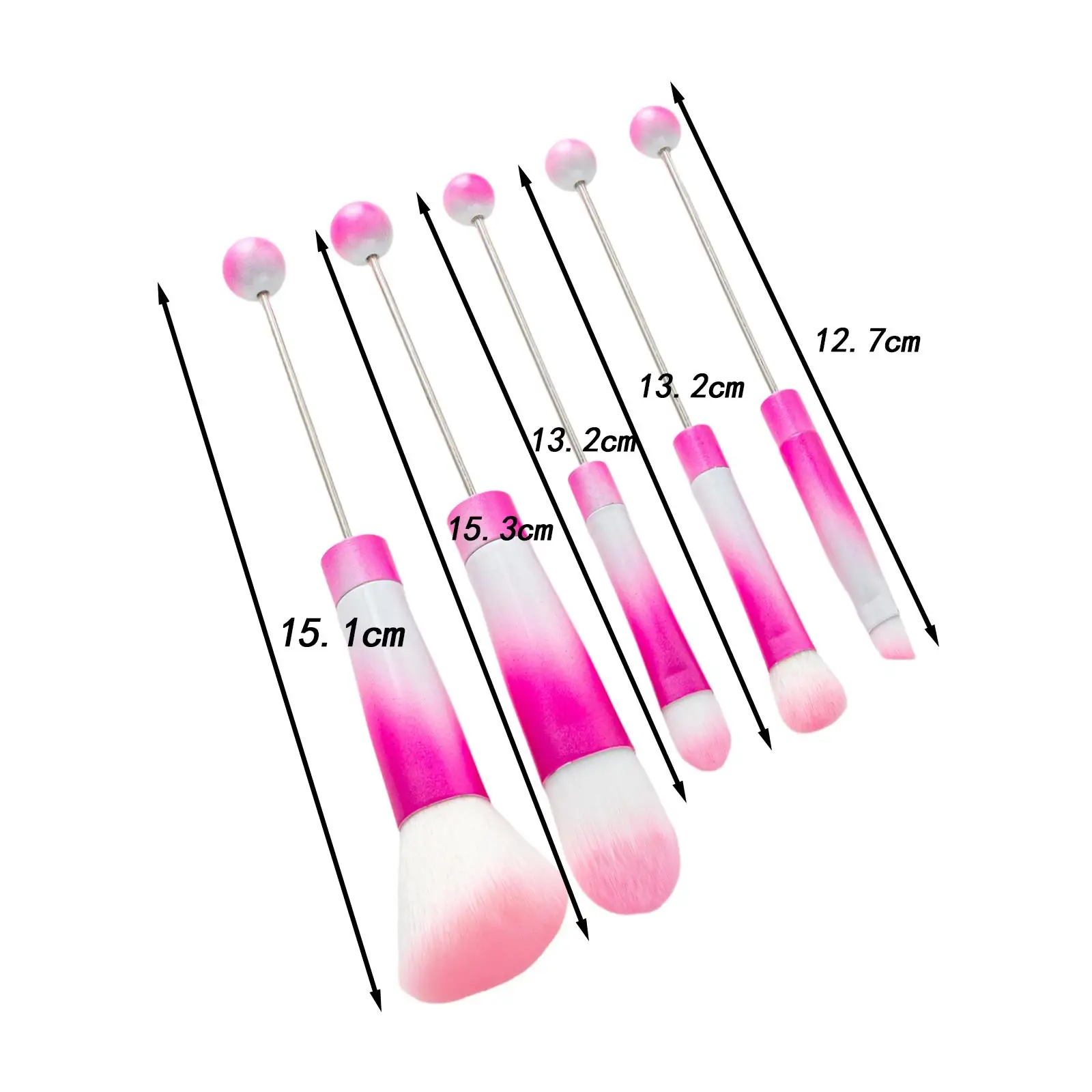 5Pcs Makeup Brushes Set Portable Angled Brush Blending Brush Blending and Lips Metal Tube Premium for Gifts Sister Girlfriend