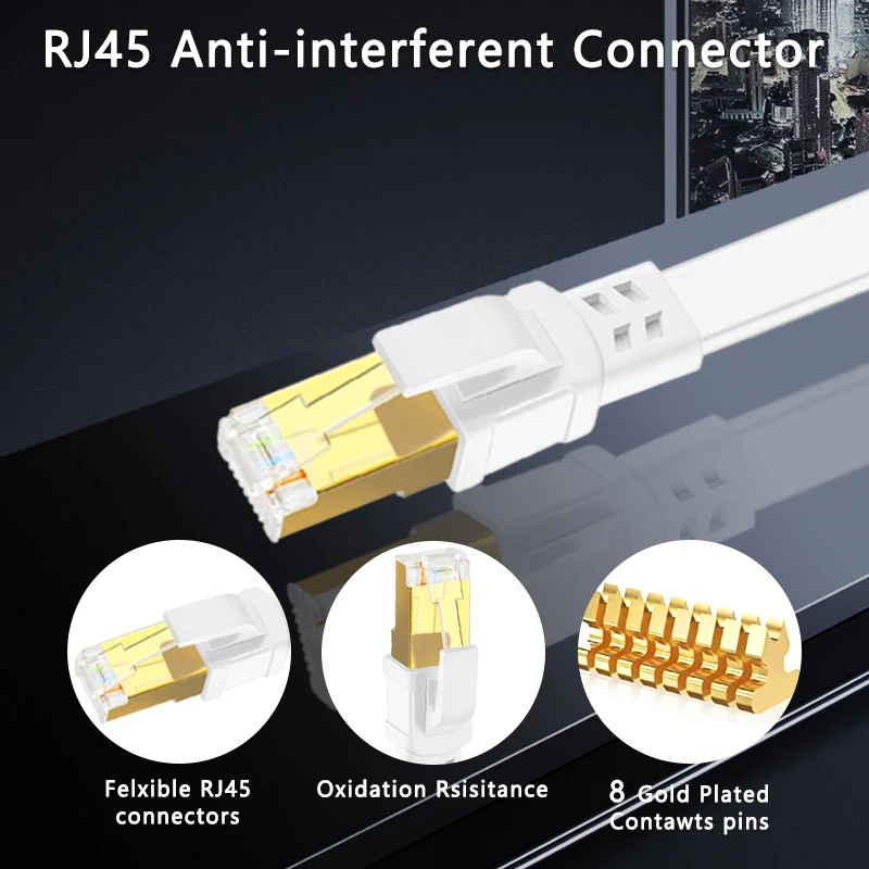 Câble Ethernet Cat 8, 5m, 10m, 15m, 20m, 30m, 40Gbps, 2000MHz, Rj45, réseau Internet haute vitesse, câble de raccordement blindé Cat8 Lan rette