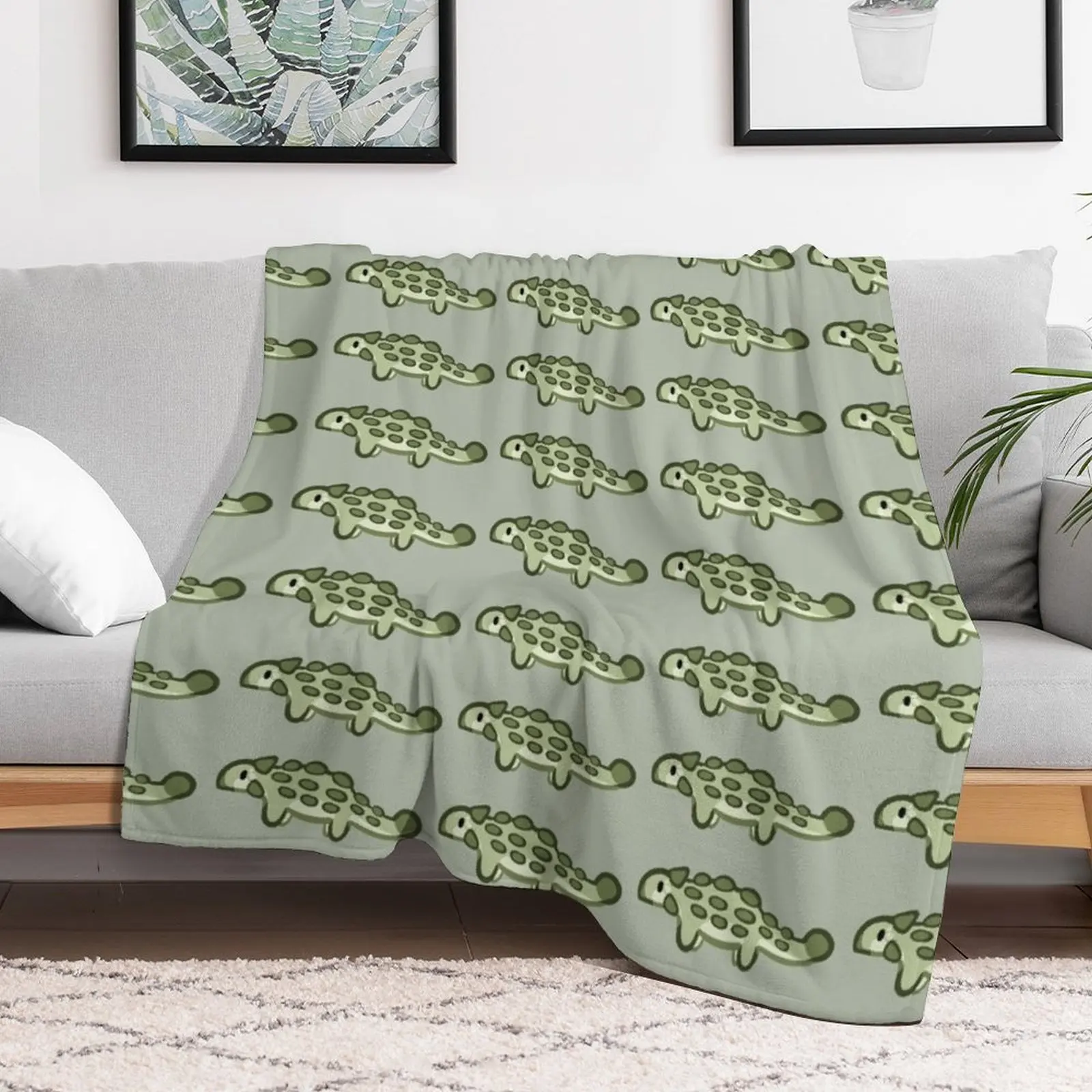 Ankylosaurus Throw Blanket Cute Plaid Thins Blankets