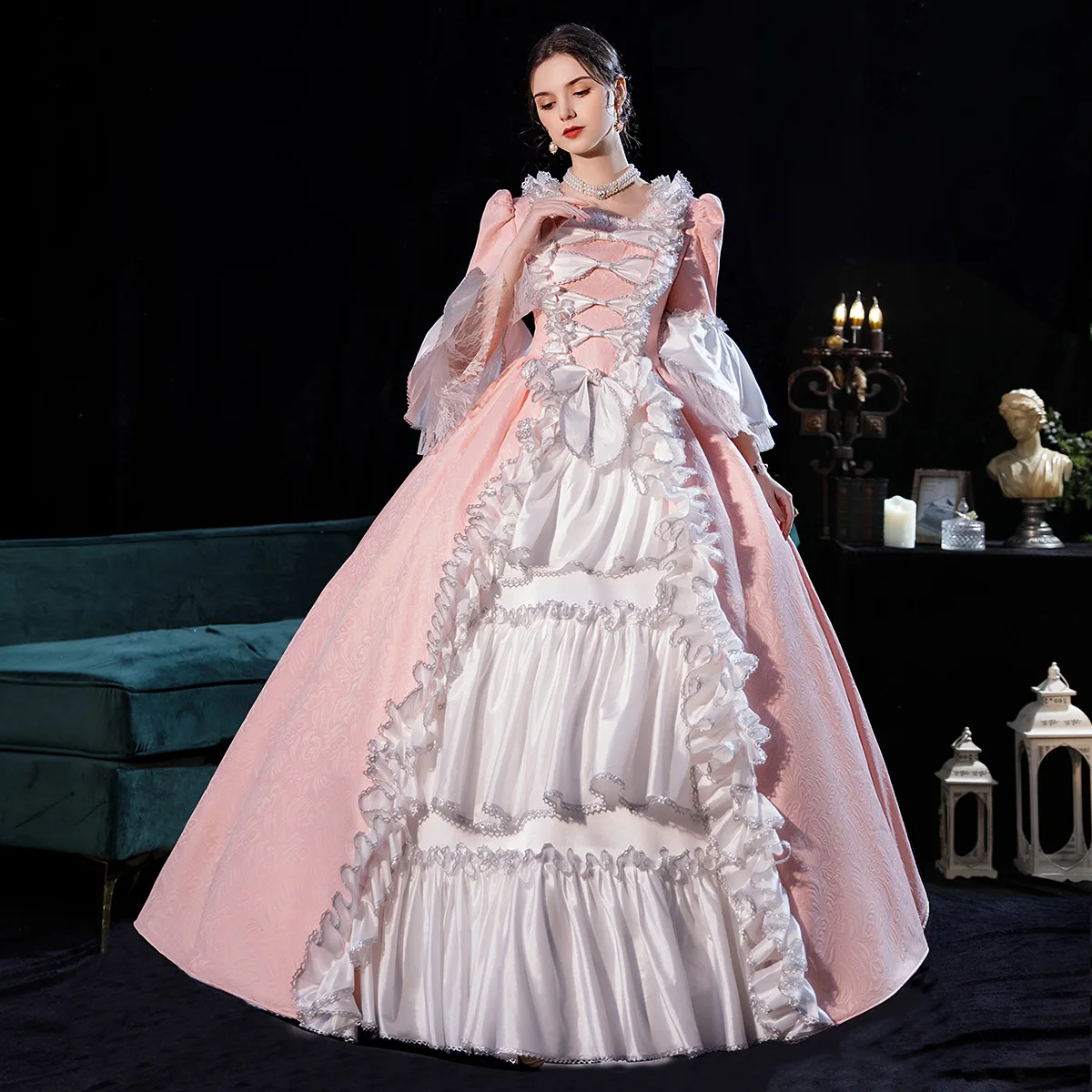 23 Romantic Pink Noble Princess Cinema Portrait Banquet Makeup Ball Drama Performance British Gown Dress