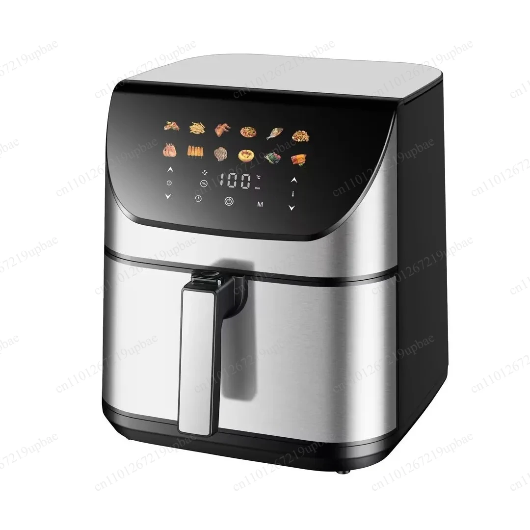 Household Electric Air Fryer Stainless Steel Touch Control Adjustable Timer with Frying Basket