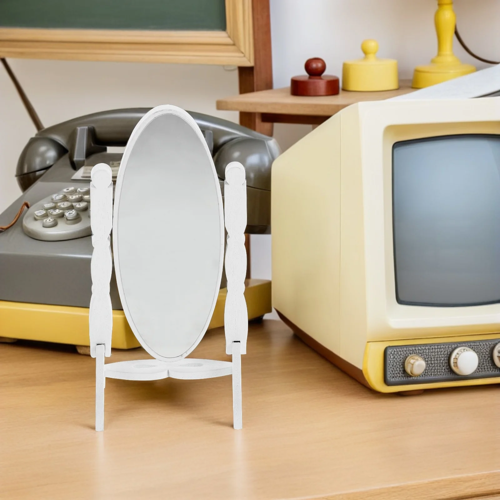 

Mini Vanity Mirror Portable Foldable Makeup Mirror Small Size Compact Desktop Cosmetology Tool Fashionable Beauty Accessory