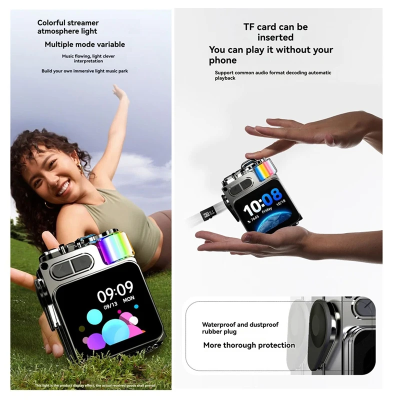 

2pcs Bluetooth Speaker with LED Display RGB Lights Supports TF Card