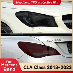 For Merceds Benz CLA Class 2013-2023 Car Headlight Black TPU Protective Film Front Light Tint Change Color Sticker Accessories